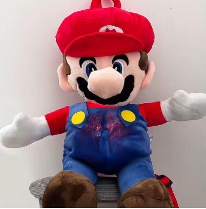 Breathing plush toy backpack